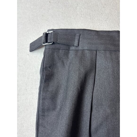 Mens Gray Herringbone Pattern Dress Pants With Adjustable Waistband 40x28.5 - Picture 5 of 11